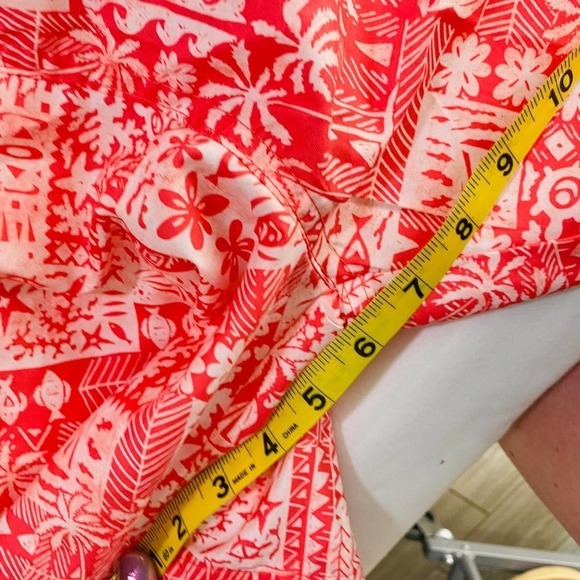 NWT Trunks Surf & Swim Co. Sano Printed Swim Trunks Postcard Tribal Coral SandXL - Picture 6 of 6